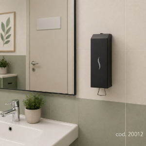 Immagine di DISPENSER SAPONE LIQUIDO MANUALE IN ACCIAIO INOX NERO lt.1
