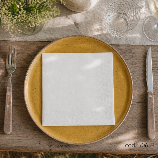 Immagine di TOVAGLIOLO MICROINCOLLATO BIANCO ECOLABEL 38x38cm