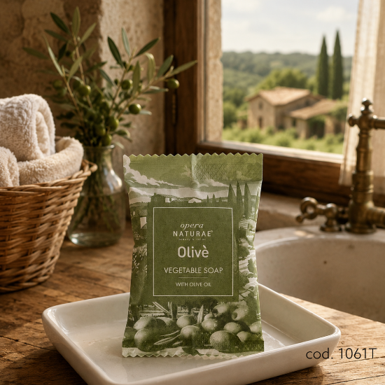 Immagine di SAPONETTA TONDA OPERA NATURAE OLIVE' gr.15 PACK IN CARTA   