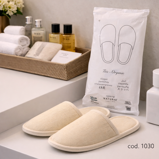 Immagine di PANTOFOLA 100% COTONE OPERA NATURAE CONFEZIONE IN CARTA cm30