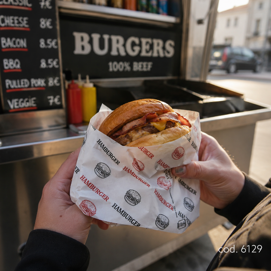 Immagine di CARTA ANTIGRASSO HAMBURGER BIANCA 25x37cm gr.45