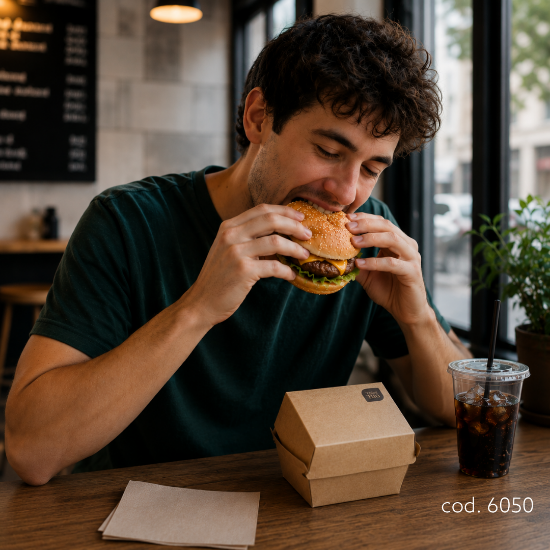 Immagine di PORTA HAMBURGER/PANINO CARTONCINO ml.500 12x12x7,5cm
