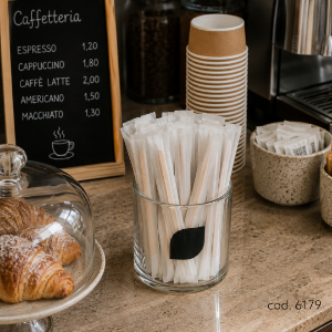 Immagine di PALETTA LEGNO PER CAPPUCCINO IMBUSTATA SINGOLARMENTE 17,8cm