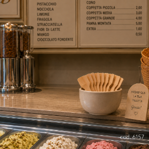 Immagine di PALETTA GELATO IN LEGNO CERATO mm.95
