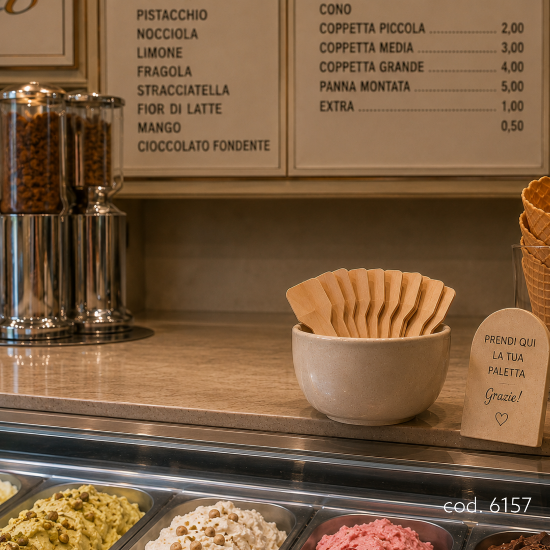 Immagine di PALETTA GELATO IN LEGNO CERATO mm.95
