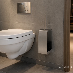 Immagine di PORTASCOPINO MURALE IN ACCIAIO INOX 304 8,5x8,5x31 cm