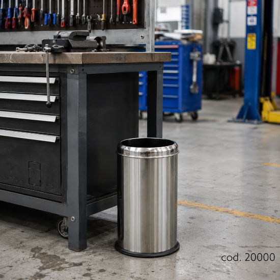Immagine di CESTINO ROTONDO IN ACCIAIO INOX 430 LUCIDO lt.8