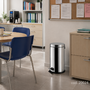 Immagine di CESTINO ROTONDO C/PEDALE IN ACCIAIO INOX 430 LUCIDO lt.12